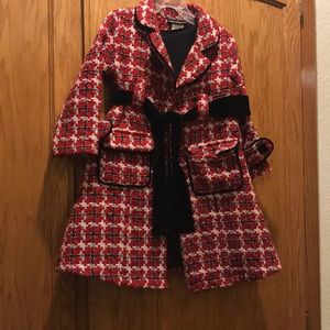 Size 5 Black dress with red jacket